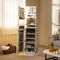 Freestanding Jewelry Cabinet with Makeup Shelf and Lighted Mirror